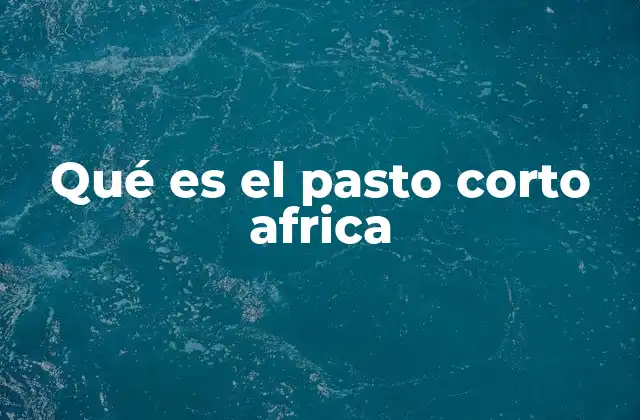 Características principales del pasto corto Africa