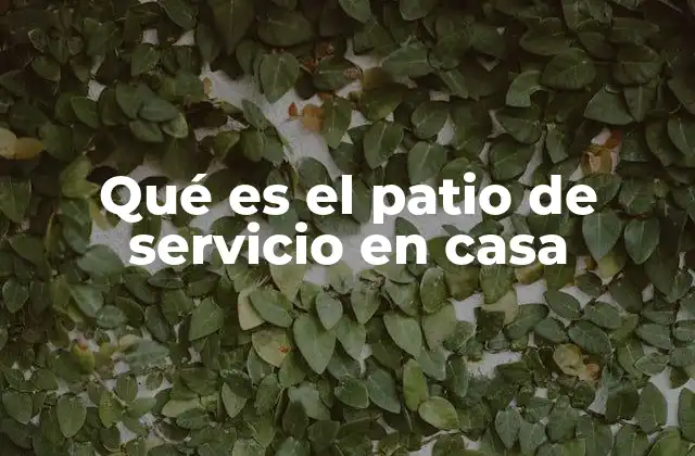 Qué es el Patio de Servicio en Casa