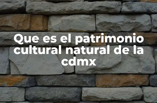 Que es el Patrimonio Cultural Natural de la Cdmx