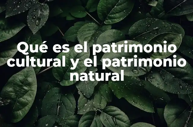 Qué es el Patrimonio Cultural y el Patrimonio Natural