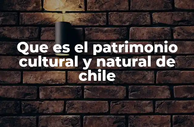 Que es el Patrimonio Cultural y Natural de Chile