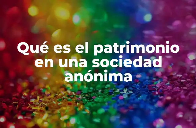 Qué es el Patrimonio en una Sociedad Anónima