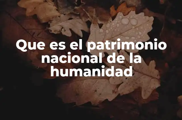 Que es el Patrimonio Nacional de la Humanidad