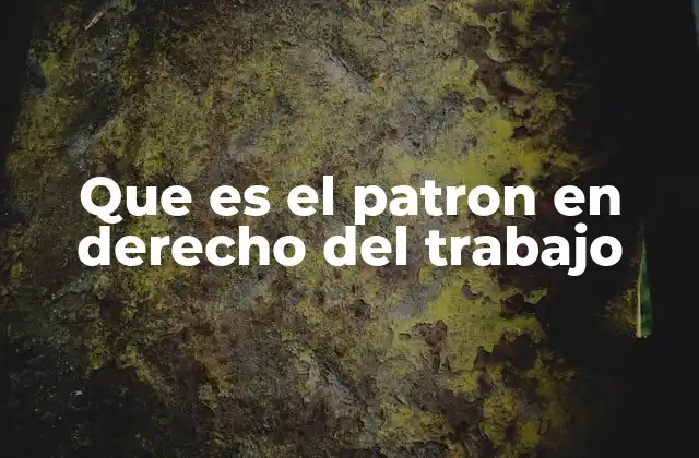 Que es el Patron en Derecho Del Trabajo 2 El rol del empleador en la organización laboral