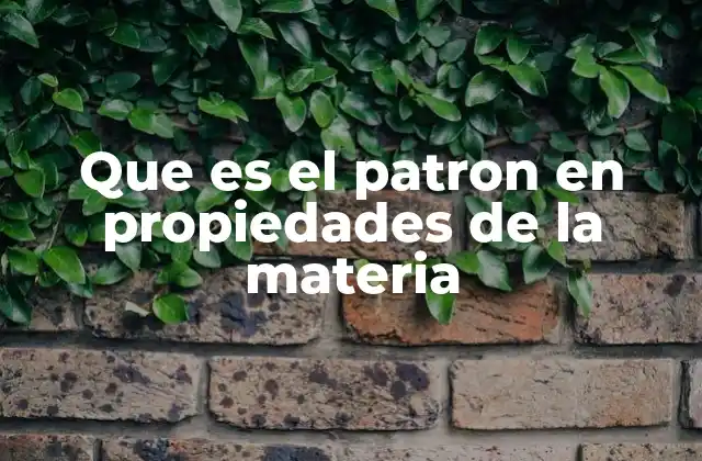 Que es el Patron en Propiedades de la Materia