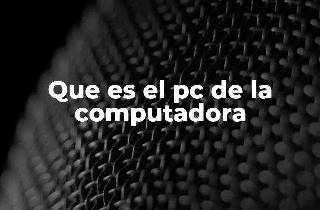 Que es el Pc de la Computadora