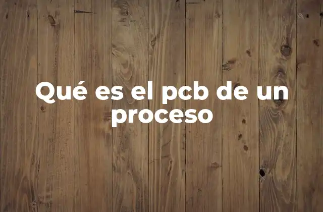 Qué es el Pcb de un Proceso