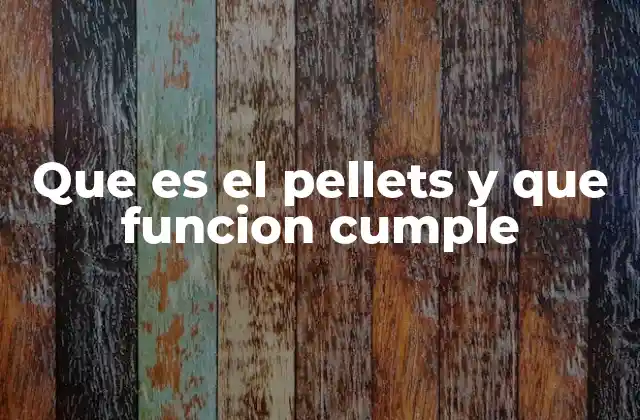 Que es el Pellets y que Funcion Cumple
