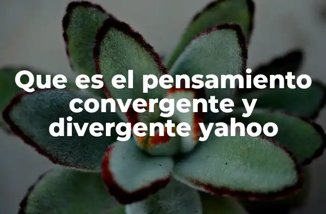 Que es el Pensamiento Convergente y Divergente Yahoo