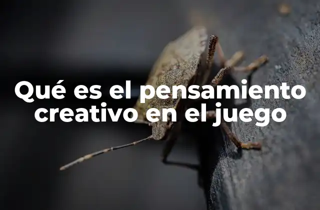 Qué es el Pensamiento Creativo en el Juego