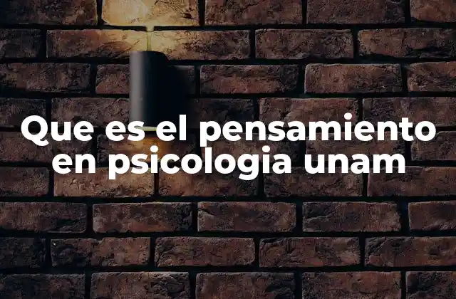 Que es el Pensamiento en Psicologia Unam