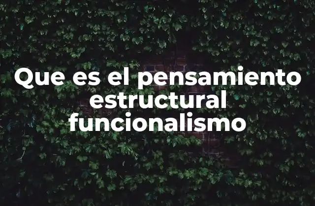 Que es el Pensamiento Estructural Funcionalismo