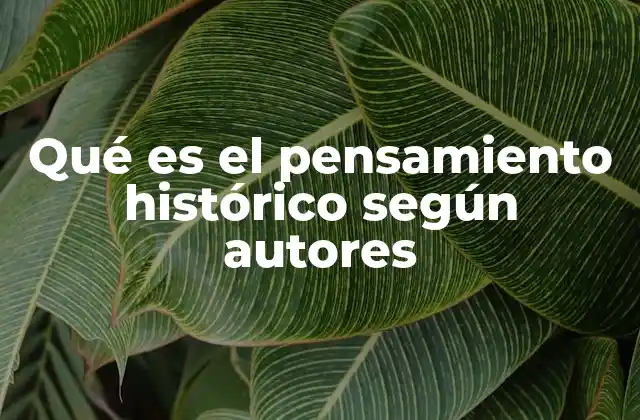 Qué es el Pensamiento Histórico según Autores