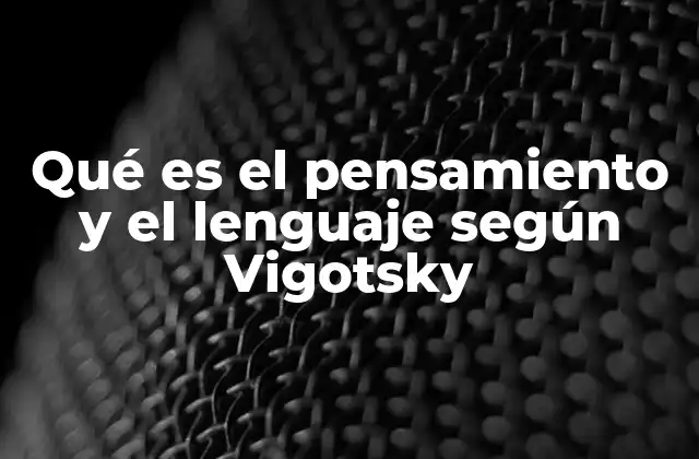 Qué es el Pensamiento y el Lenguaje según Vigotsky