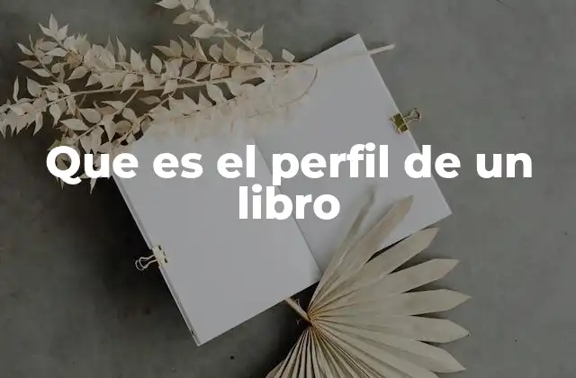 Que es el Perfil de un Libro