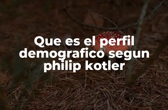 Que es el Perfil Demografico Segun Philip Kotler