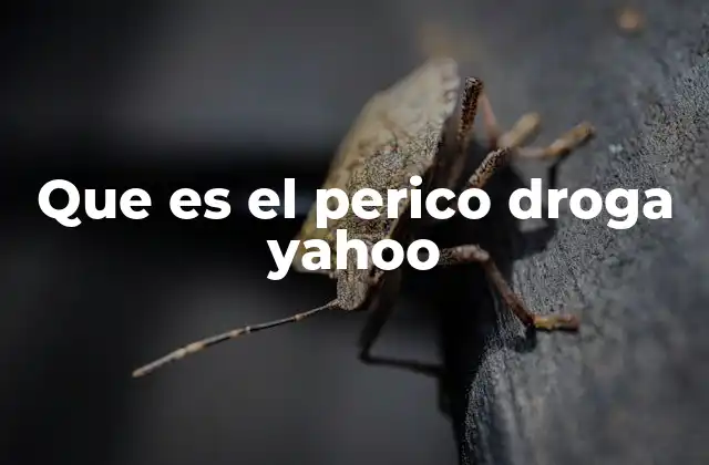 Que es el Perico Droga Yahoo