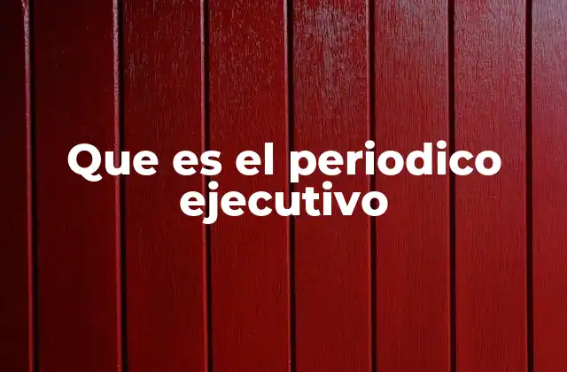 Que es el Periodico Ejecutivo