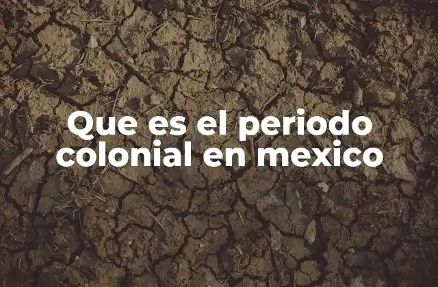 Que es el Periodo Colonial en Mexico