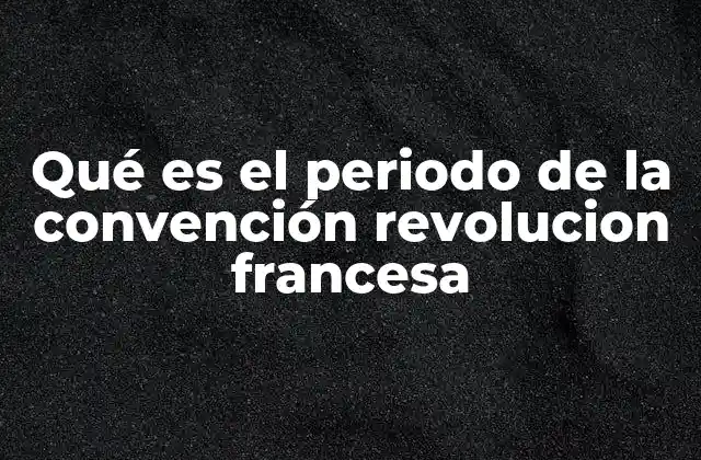 Qué es el Periodo de la Convención Revolucion Francesa
