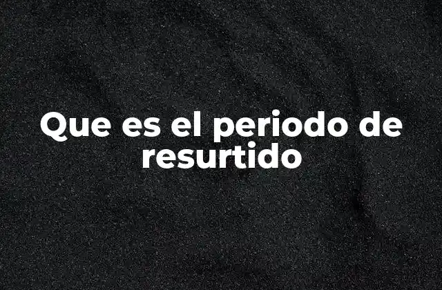 Que es el Periodo de Resurtido