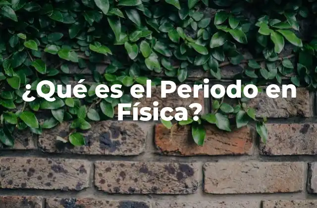 ¿qué es el Periodo en Física?