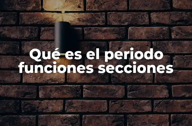 Qué es el Periodo Funciones Secciones