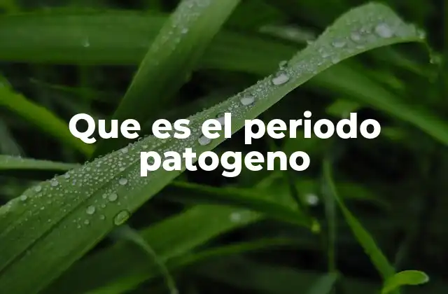 Que es el Periodo Patogeno