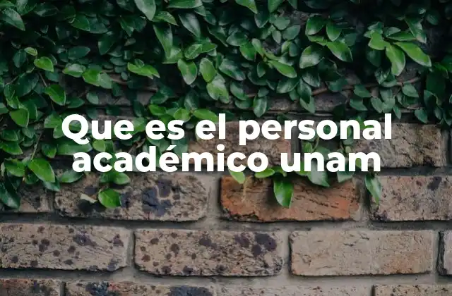Que es el Personal Académico Unam