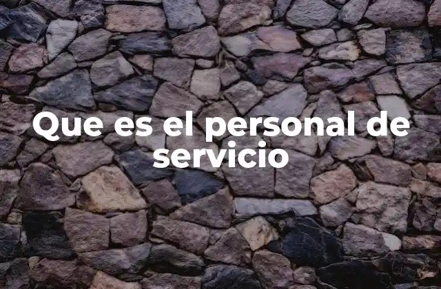 Que es el Personal de Servicio