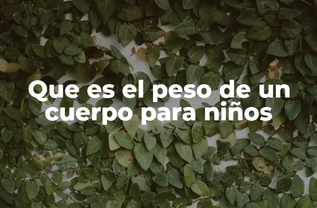 Que es el Peso de un Cuerpo para Niños