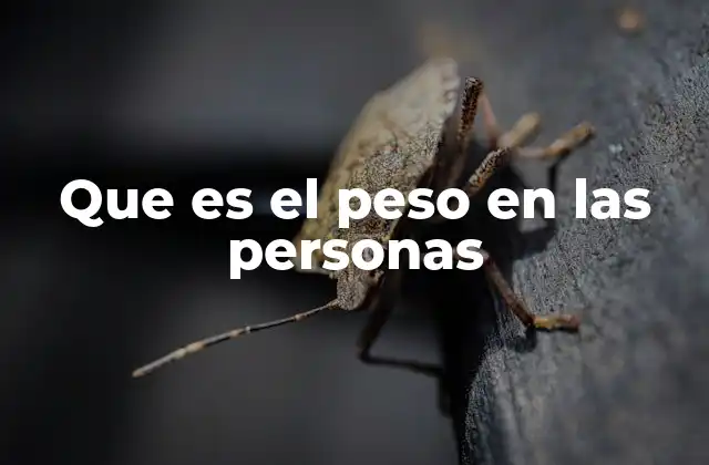 Que es el Peso en las Personas