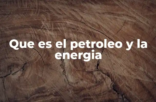 Que es el Petroleo y la Energia
