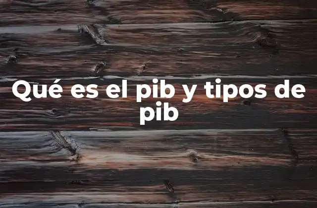 Qué es el Pib y Tipos de Pib