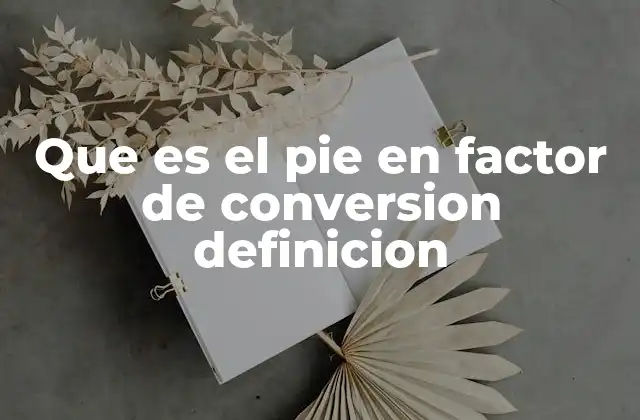 Que es el Pie en Factor de Conversion Definicion