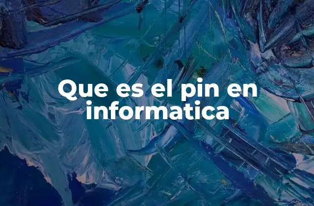 Que es el Pin en Informatica