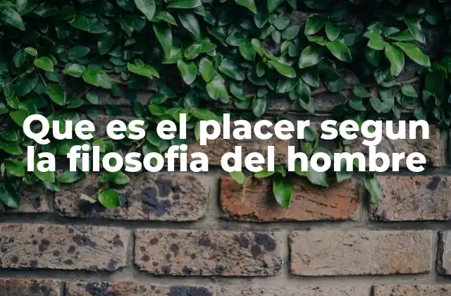 Que es el Placer Segun la Filosofia Del Hombre
