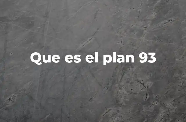 Que es el Plan 93
