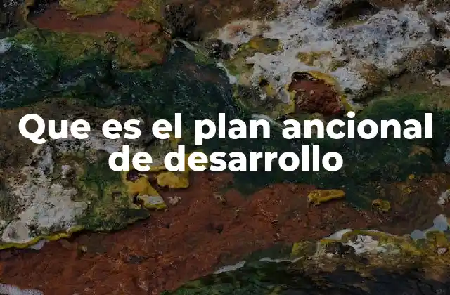 Que es el Plan Ancional de Desarrollo