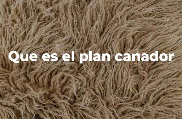 Que es el Plan Canador