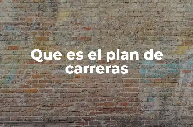 Que es el Plan de Carreras