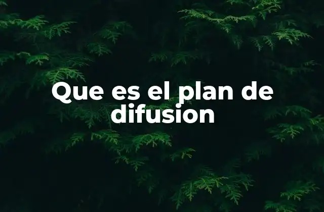 Que es el Plan de Difusion