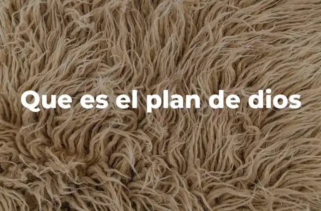 Que es el Plan de Dios