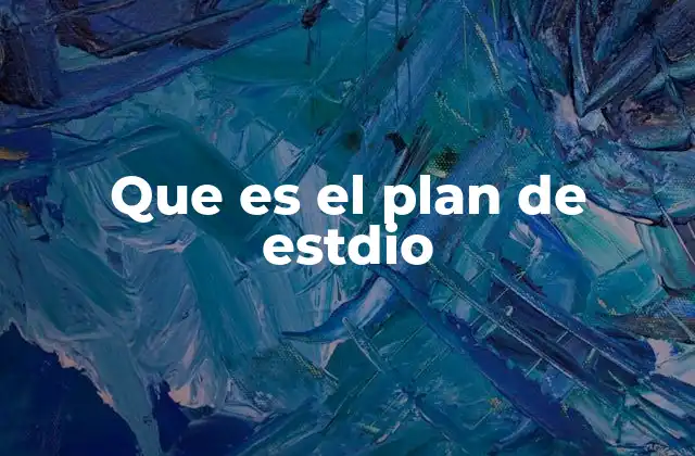 Que es el Plan de Estdio