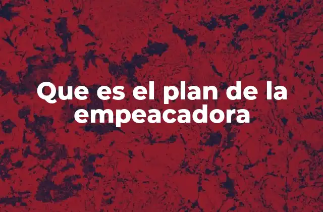 Que es el Plan de la Empeacadora