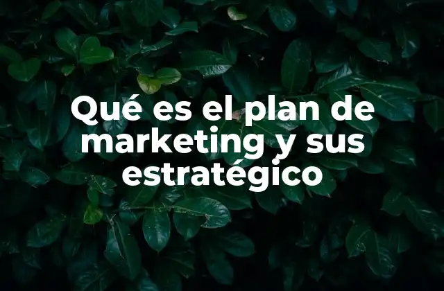 Qué es el Plan de Marketing y Sus Estratégico
