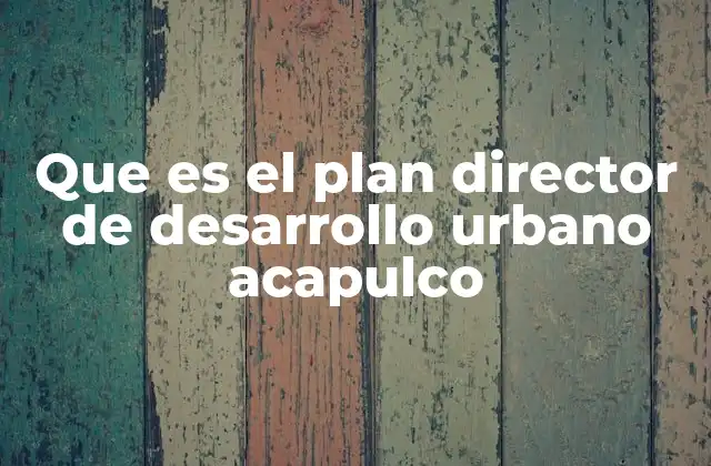 Que es el Plan Director de Desarrollo Urbano Acapulco 2 El rol del Plan Director en la planificación urbana de Acapulco