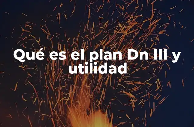 Qué es el Plan Dn Iii y Utilidad 2 Aplicaciones del plan Dn III en entornos modernos