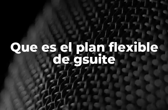 Que es el Plan Flexible de Gsuite