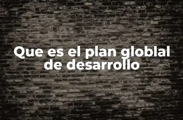 Que es el Plan Globlal de Desarrollo